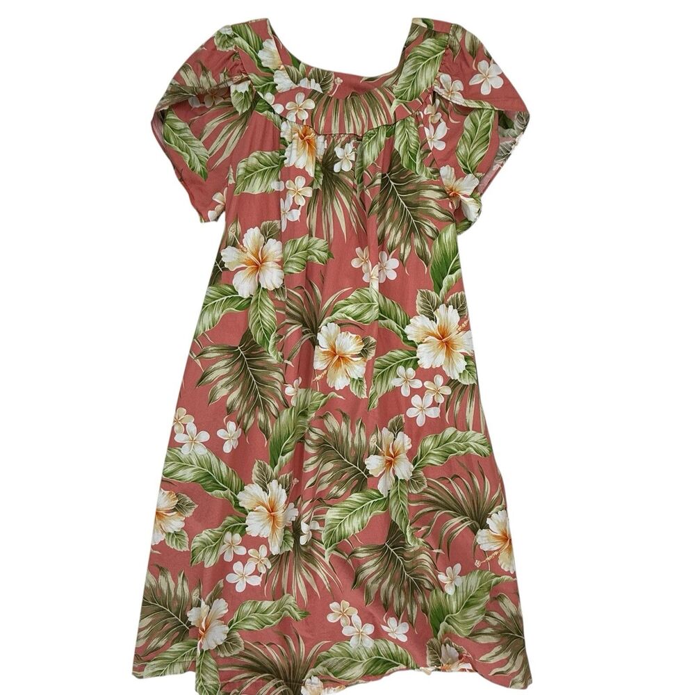Vintage Puanani Hawaiian Muu Muu Dress Women Size XL Tropical Floral Resortwear
